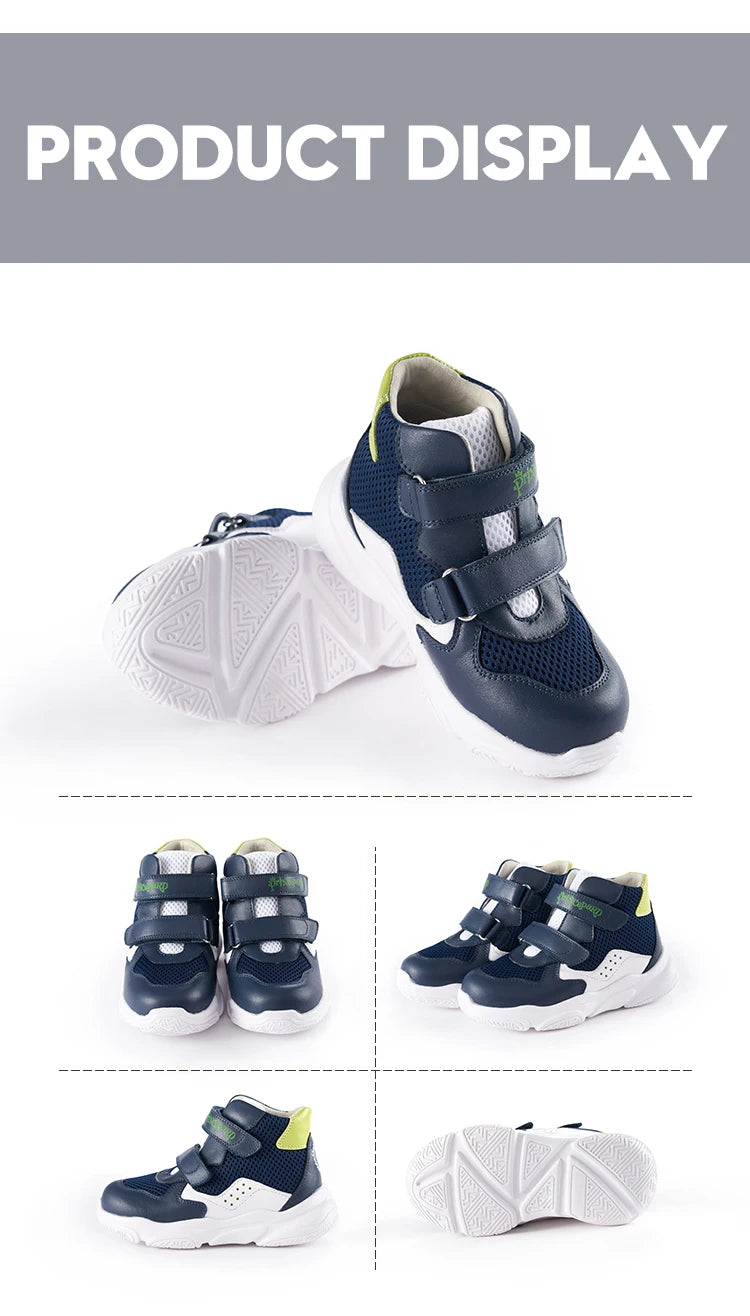 Orthopedic Shoes for Kids Princepard Child Autumn Sports Sneaker Navy White Arch Support and Corrective Insoles