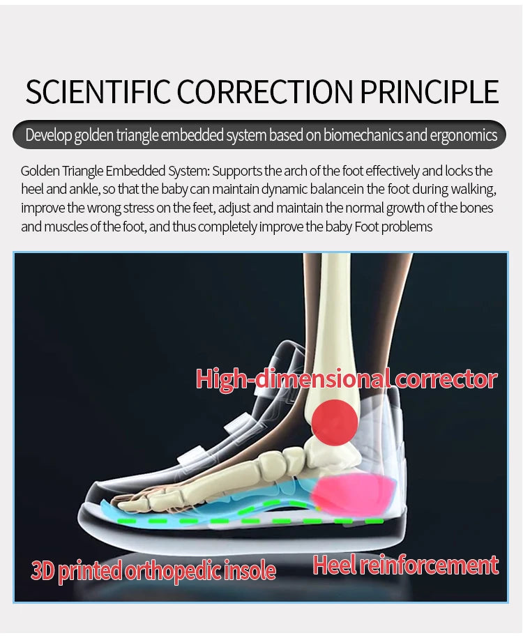 Orthopedic Shoes for Kids Princepard Child Autumn Sports Sneaker Navy White Arch Support and Corrective Insoles