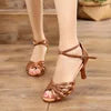 Women's Professional Latin Ballroom Salsa Dance Shoes with 5/7cm Heel Factory Wholesale Soft Ballet Style for Girls