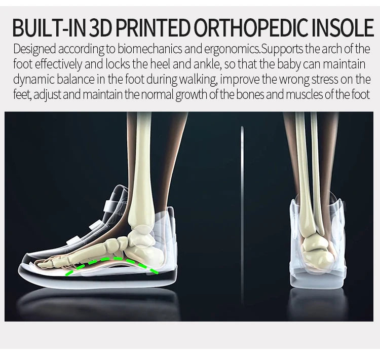 Orthopedic Shoes for Kids Princepard Child Autumn Sports Sneaker Navy White Arch Support and Corrective Insoles