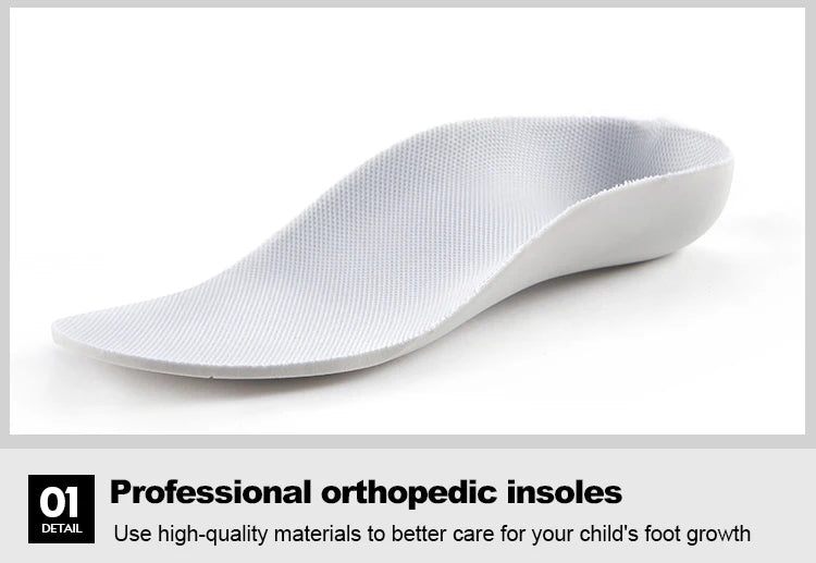 Orthopedic Shoes for Kids Princepard Child Autumn Sports Sneaker Navy White Arch Support and Corrective Insoles