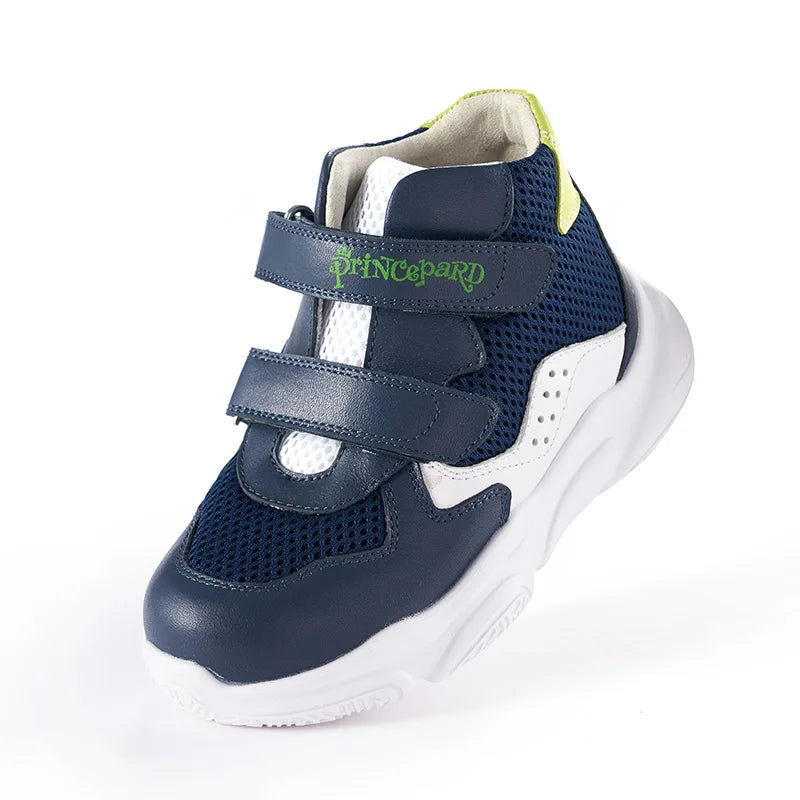 Orthopedic Shoes for Kids Princepard Child Autumn Sports Sneaker Navy White Arch Support and Corrective Insoles