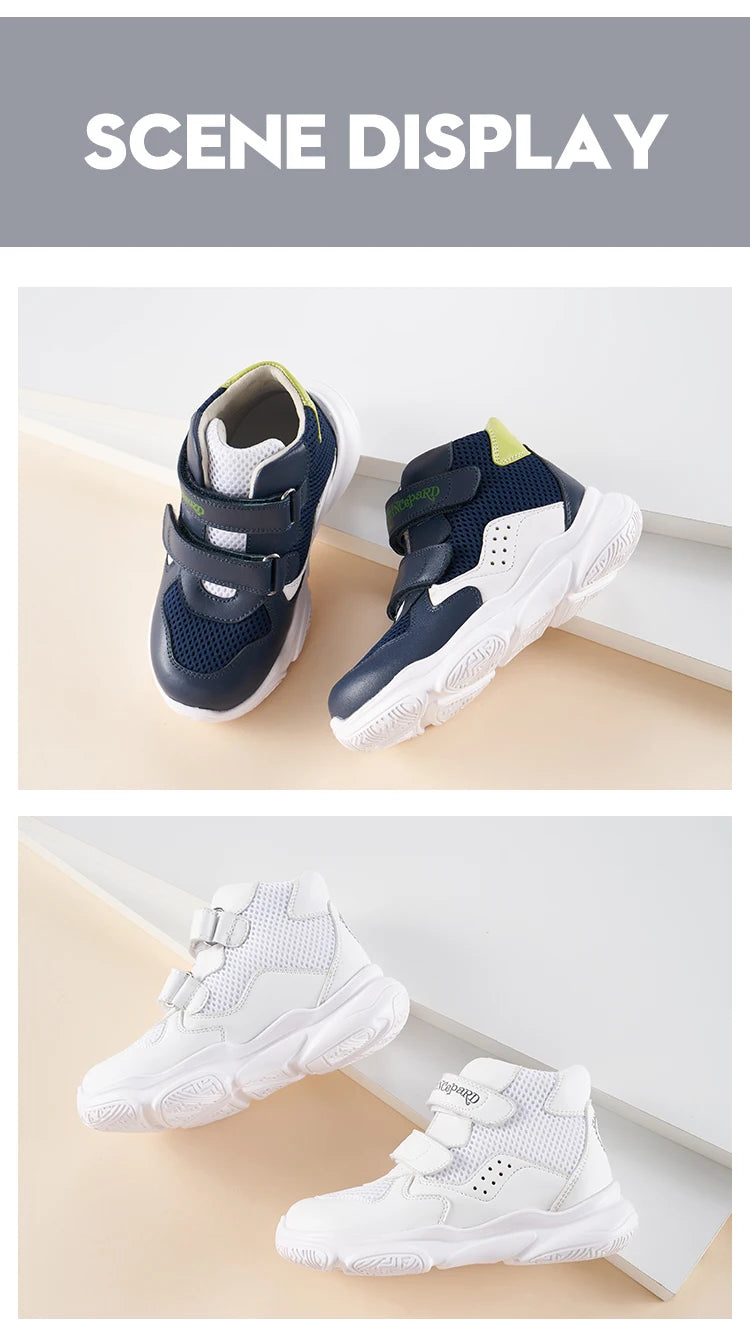 Orthopedic Shoes for Kids Princepard Child Autumn Sports Sneaker Navy White Arch Support and Corrective Insoles