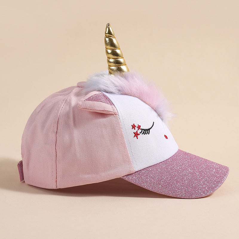 Cross-border Unicorn Children's Baseball Cap Baby Hat Spring and Autumn Festival Cross-border Foreign Trade Duck Tongue Hat