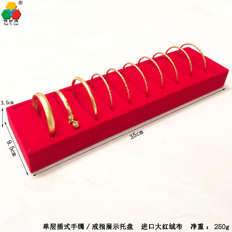 Trapezoidal 9-Slot Ring Holder Earring Display Jewelry Stand Ice Flower Pendant Jewelry Tray Accessory Tray Live Streaming Same Style