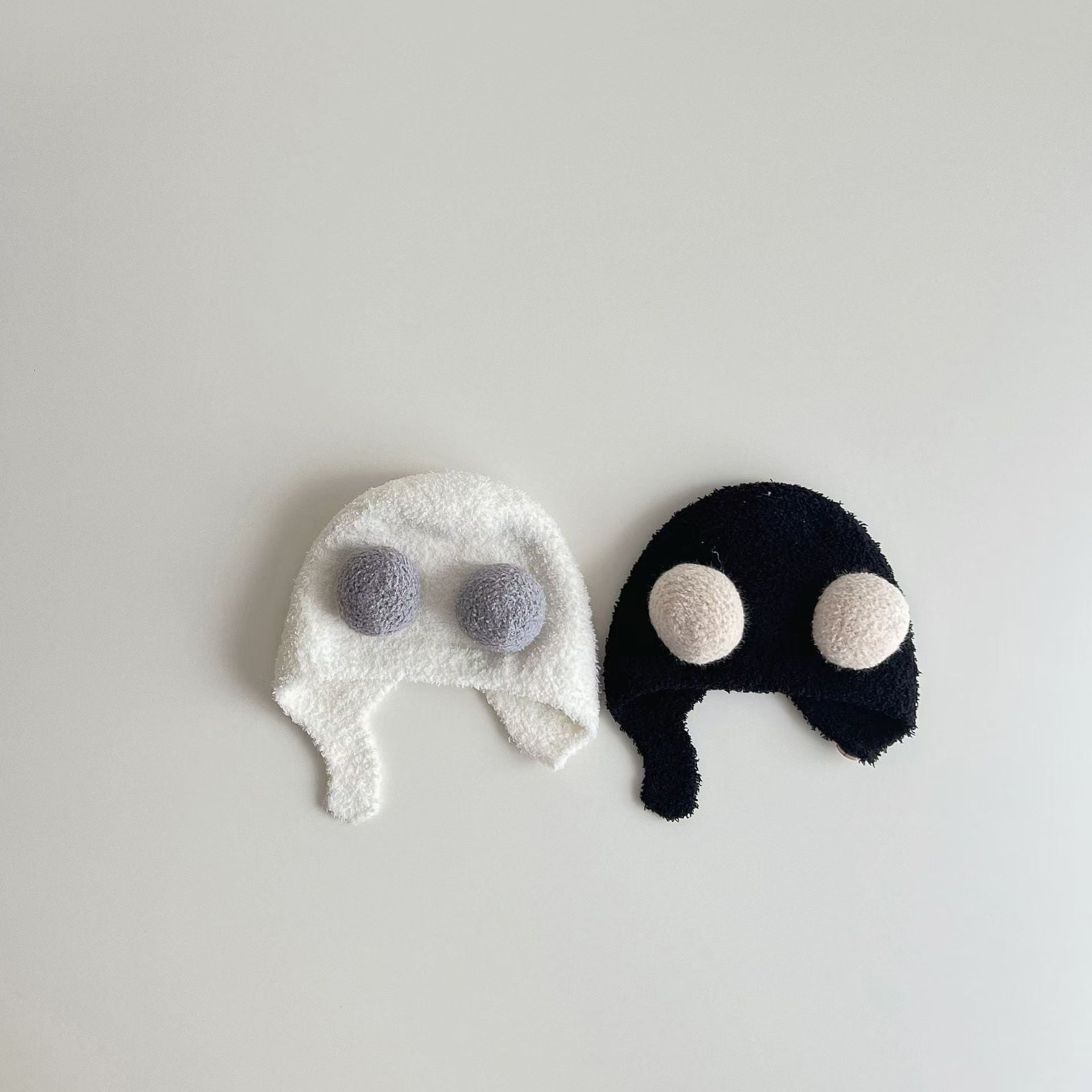 Korean Style Ins Autumn and Winter New Baby Ear Protection Cap Warm Cold-proof Cap Comfortable Baby Double Ball Soft Waxy Baotou Cap Trendy