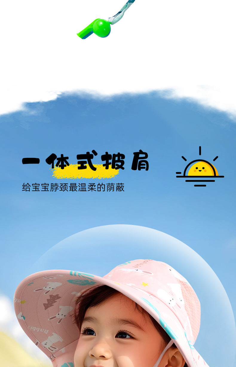 Children's Sunscreen Hat Summer Anti-UV Sun Hat for Boys Breathable Big Brim Girl's Fisherman Hat Sun Hat Thin