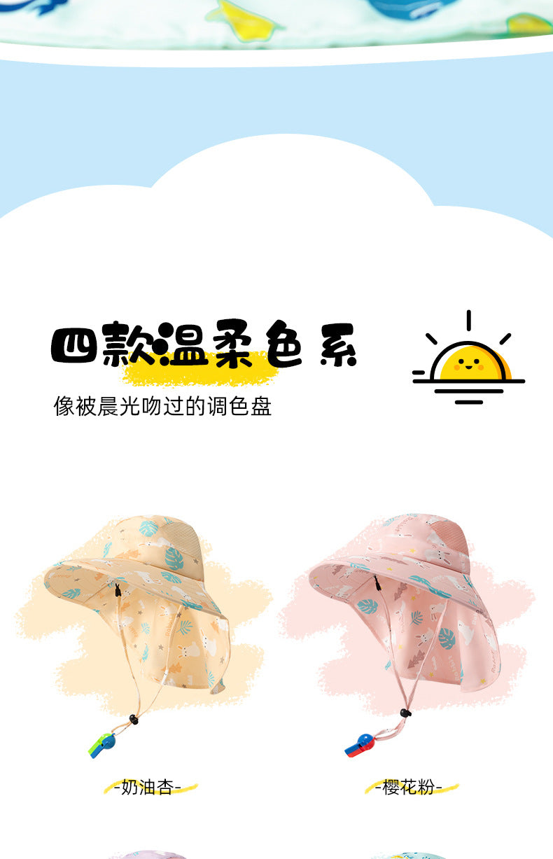 Children's Sunscreen Hat Summer Anti-UV Sun Hat for Boys Breathable Big Brim Girl's Fisherman Hat Sun Hat Thin