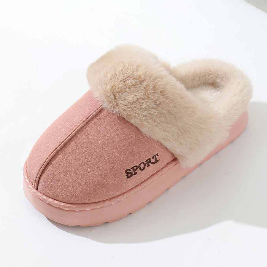 2024 new slippers fleece-lined thickened home warm thick-soled cotton shoes women's non-slip indoor winter plush cotton slippers