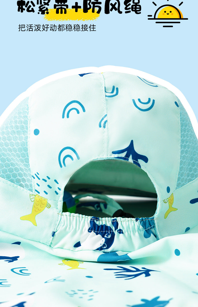 Children's Sunscreen Hat Summer Anti-UV Sun Hat for Boys Breathable Big Brim Girl's Fisherman Hat Sun Hat Thin