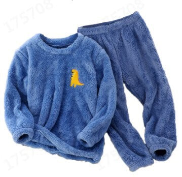Kids Flannel Cartoon Embroidered Pyjama Set – BloomNest