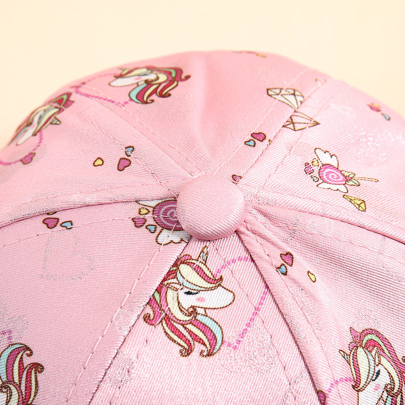 Cross-border Unicorn Children's Baseball Cap Baby Hat Spring and Autumn Festival Cross-border Foreign Trade Duck Tongue Hat