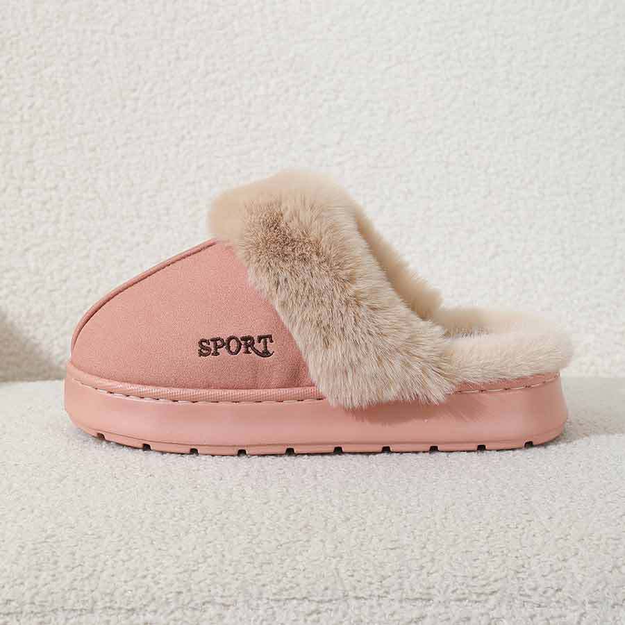 2024 new slippers fleece-lined thickened home warm thick-soled cotton shoes women's non-slip indoor winter plush cotton slippers