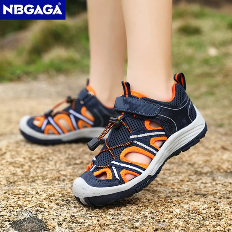 Summer Breathable Children Casual Beach Footwear Closed Toe Sandals For Kids Boys Sport Walking Shoes Size 30-39