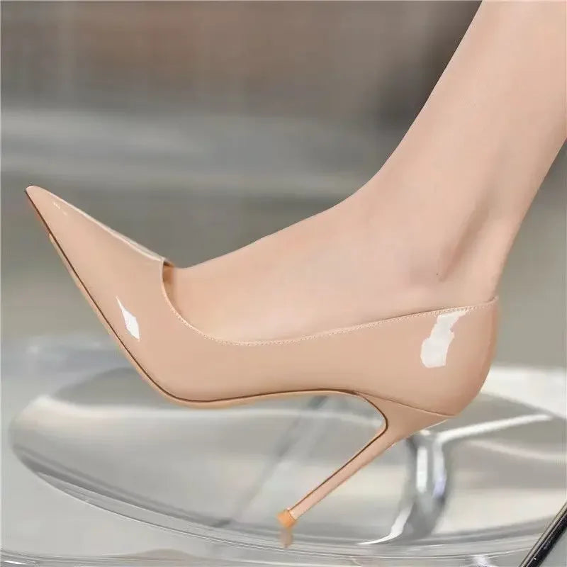Pink Shallow Super High Heel Woman Footwear Thin Heels Pointed Toe Career Shoes for Women Sexy Quality Casual with Discount A 39