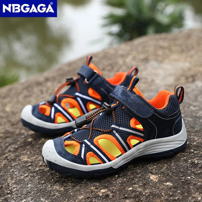 Summer Breathable Children Casual Beach Footwear Closed Toe Sandals For Kids Boys Sport Walking Shoes Size 30-39