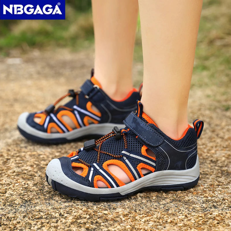 Summer Breathable Children Casual Beach Footwear Closed Toe Sandals For Kids Boys Sport Walking Shoes Size 30-39