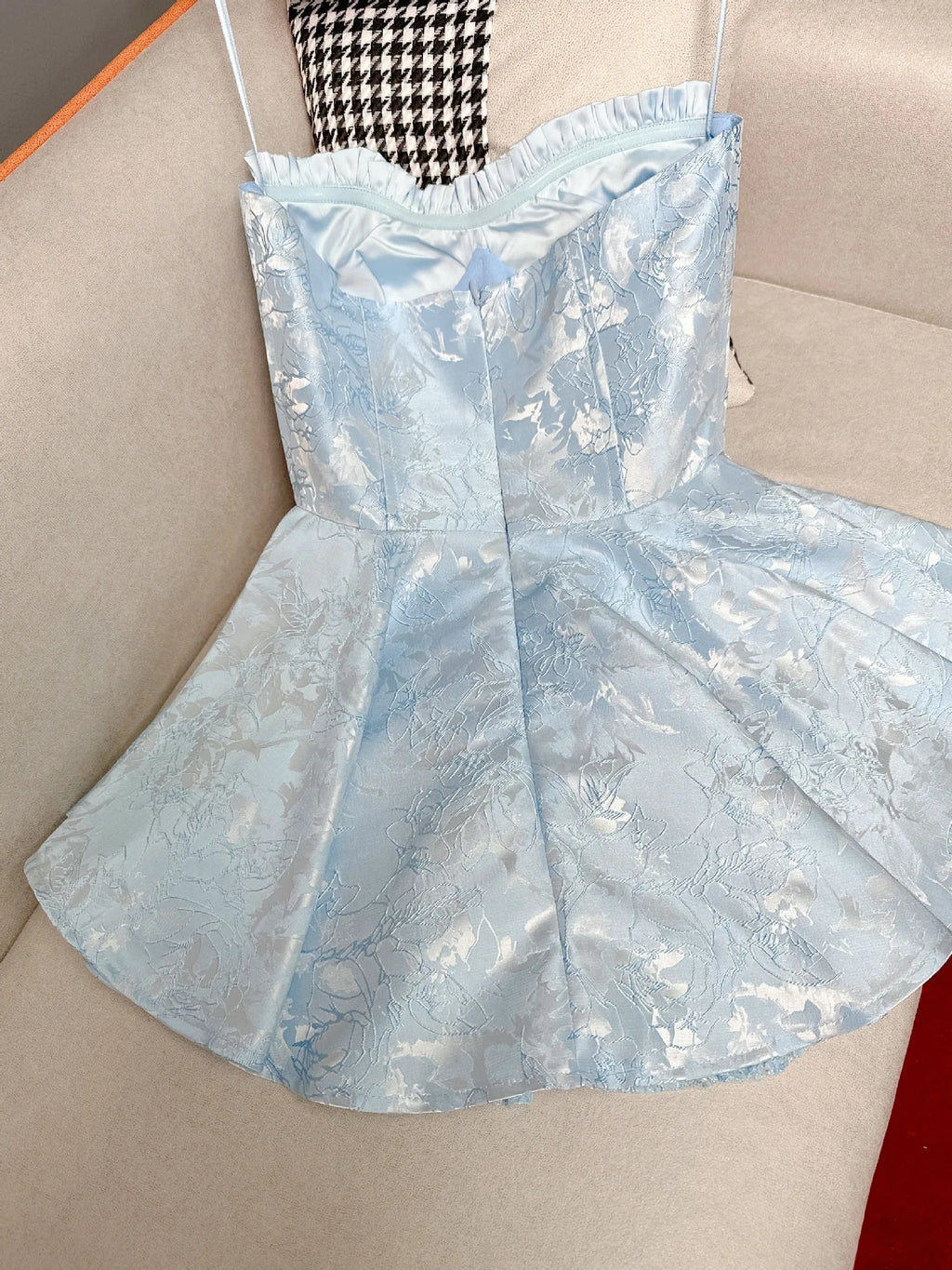 Sleeveless High Waist Off Shoulder Women's Short Dress Spring Summer Sexy Printed Lace Pullover A- Line Mini Dress for Party