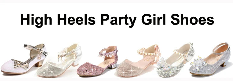 Gold Glitter Girl Heeled Shoe Girl Ceremony Dress Shoes for Party and Wedding Shiny Golden Formal Shoes with Sequins for Girls