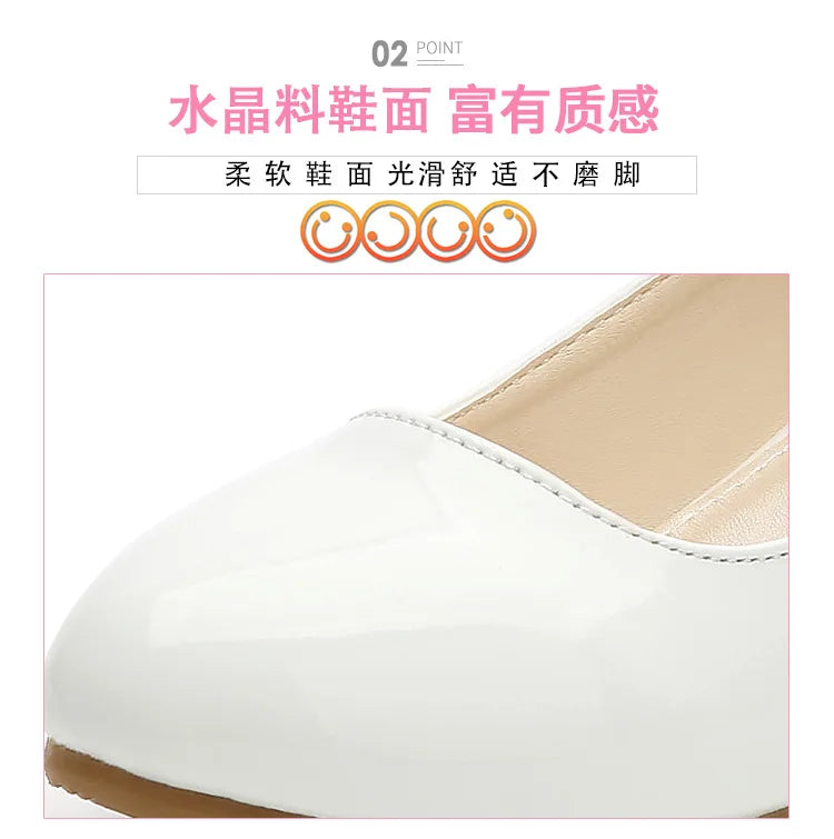 2024 New Four Seasons Girls High Heels Princess Performance Shoe for Students White Children Wedding Party Dnace Shoes Black Red