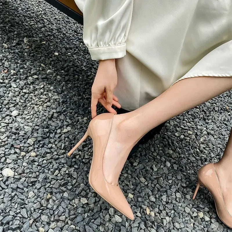Pink Shallow Super High Heel Woman Footwear Thin Heels Pointed Toe Career Shoes for Women Sexy Quality Casual with Discount A 39