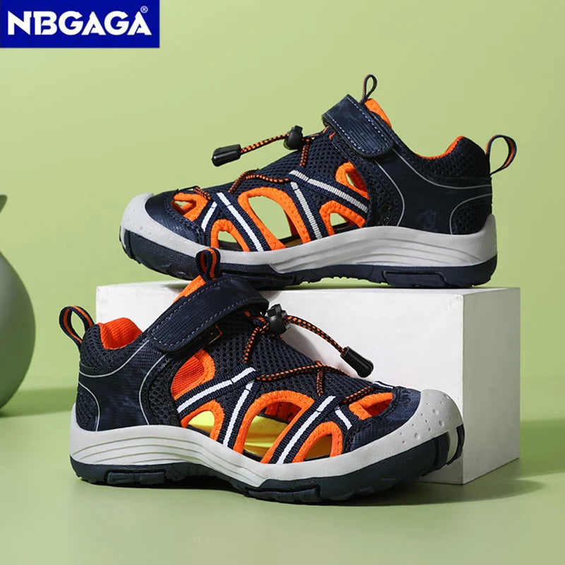 Summer Breathable Children Casual Beach Footwear Closed Toe Sandals For Kids Boys Sport Walking Shoes Size 30-39