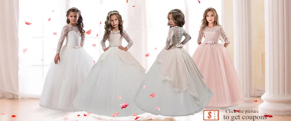 Customized Floral Evening Party Baby Girls Dress for Princess Luxury Handmade Pageant Flower Girl Birthday Style Beads Gowns