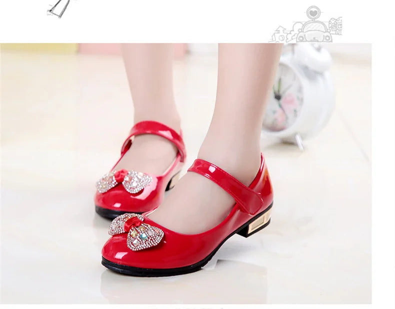 Girls Shoes 2021 Newly Arrived Infant Kids Baby Girls Crystal Bling Bowknot Single Princess Shoes Sandals Girls Sandals Shoe Red