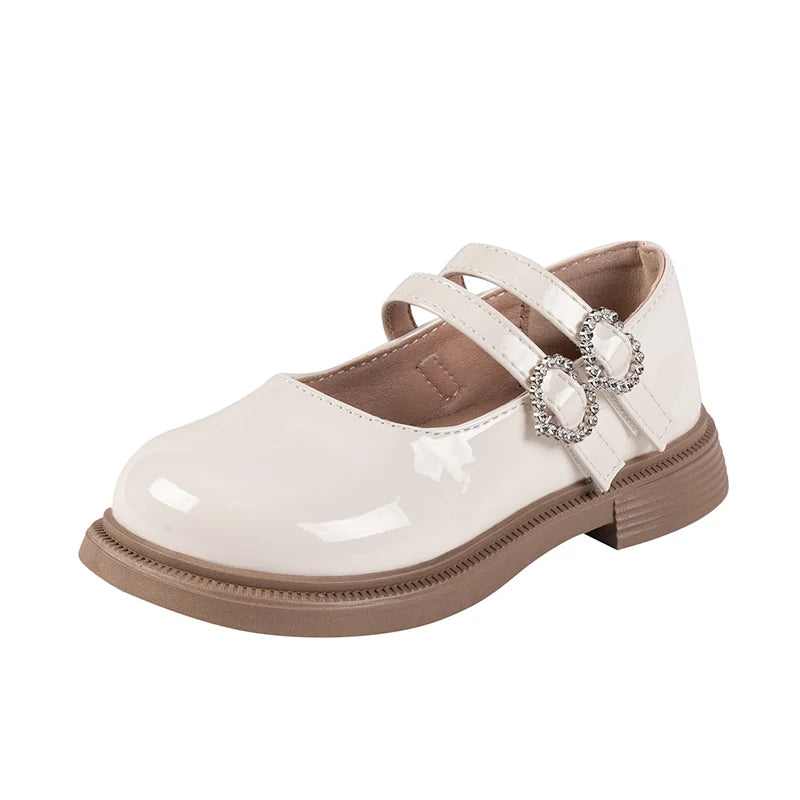 Girls Mary Jane Shoes Children's Double Heart Buckle Princess Shoes Lolita Style Kids Leather Shoes for Party Wedding Size 21-36