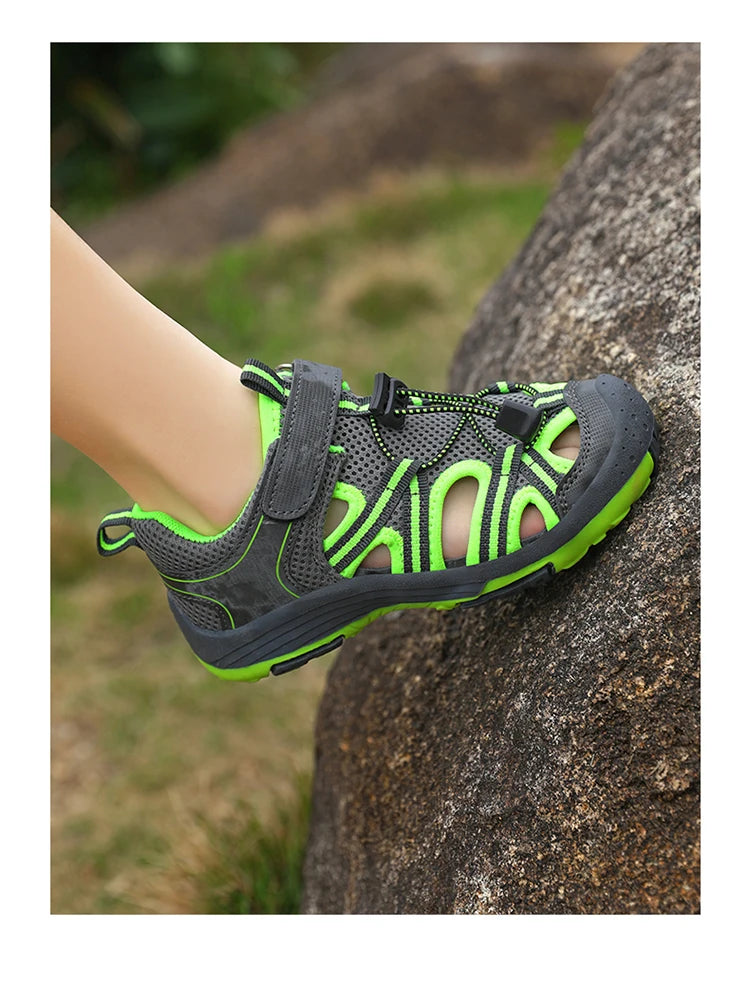 Summer Breathable Children Casual Beach Footwear Closed Toe Sandals For Kids Boys Sport Walking Shoes Size 30-39