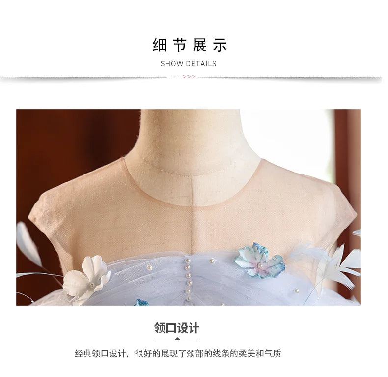 Children Clothes Girl Children's Party Dress Bridesmaid Dress for Girls Dresses 2 to 8 Years Elegant  Baby Kid Prom Luxury