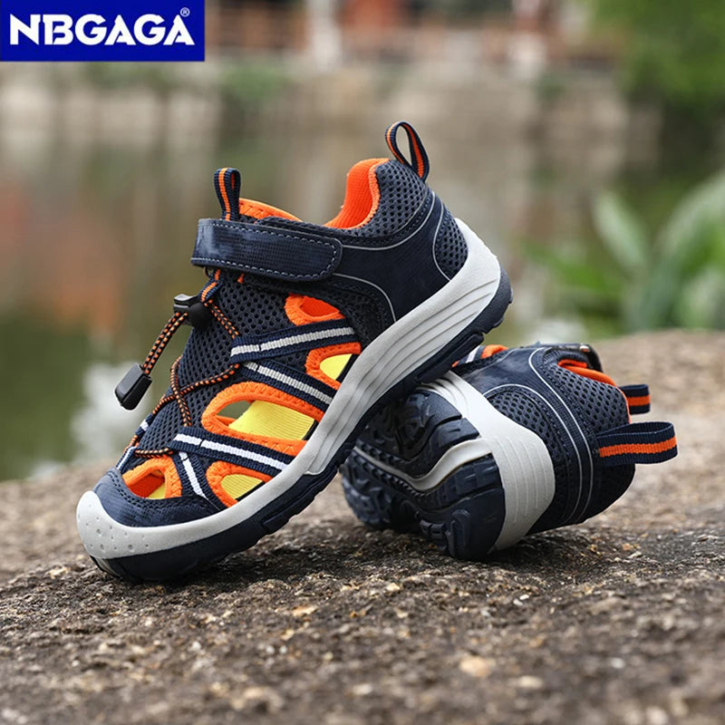 Summer Breathable Children Casual Beach Footwear Closed Toe Sandals For Kids Boys Sport Walking Shoes Size 30-39