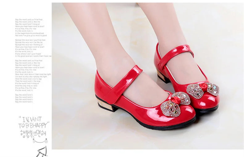 Girls Shoes 2021 Newly Arrived Infant Kids Baby Girls Crystal Bling Bowknot Single Princess Shoes Sandals Girls Sandals Shoe Red