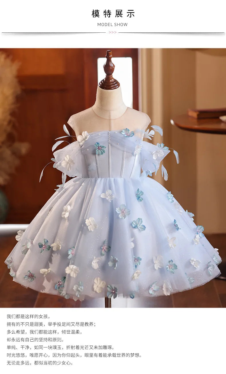 Children Clothes Girl Children's Party Dress Bridesmaid Dress for Girls Dresses 2 to 8 Years Elegant  Baby Kid Prom Luxury