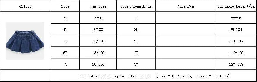 Summer Girls Skirt Denim All-Match Short Skirt 2022 Spring New Fashion Stitching Clothes Kids Outfit Casual Baby Clothing