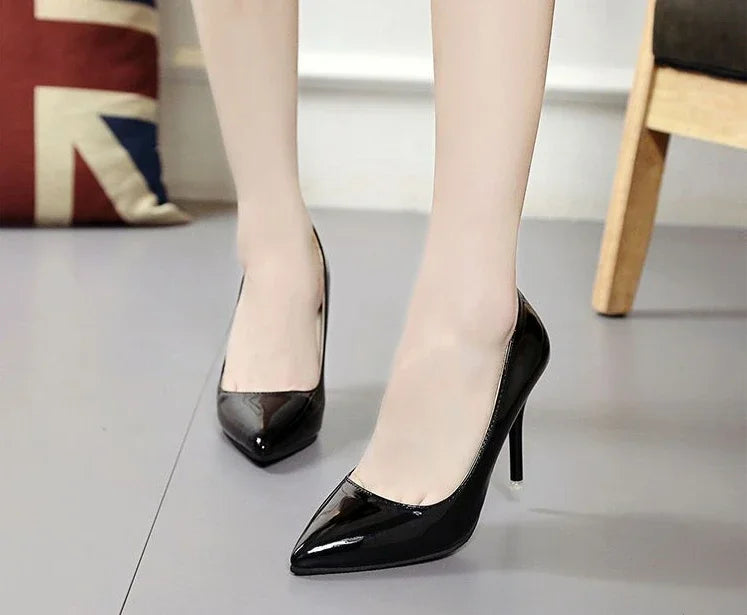 Pink Shallow Super High Heel Woman Footwear Thin Heels Pointed Toe Career Shoes for Women Sexy Quality Casual with Discount A 39