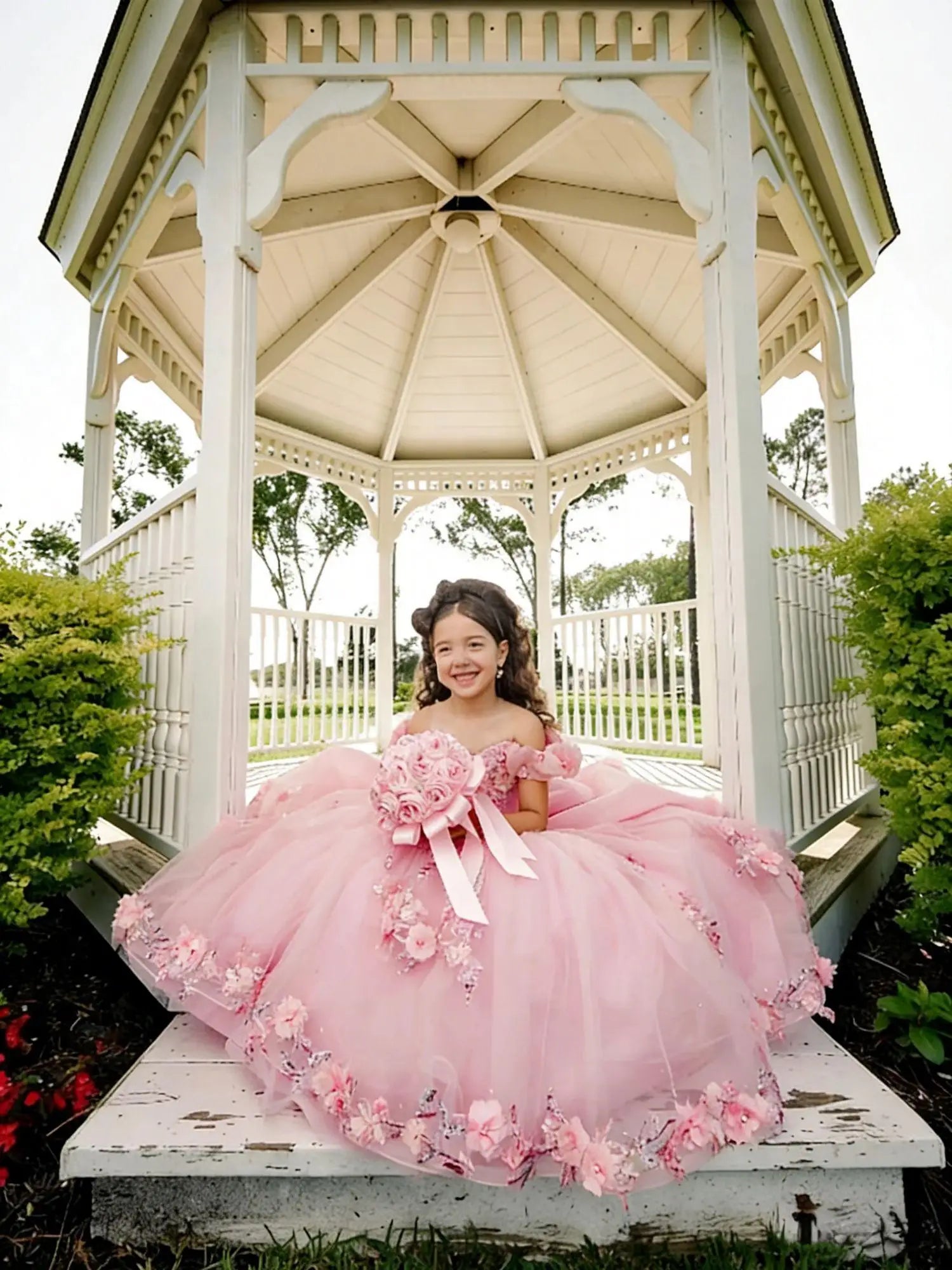Girl Gown Flower Girl Dress for Wedding Off The Shoulder Applique Tulle Puffy Birthday Party First Communion Gowns Customized