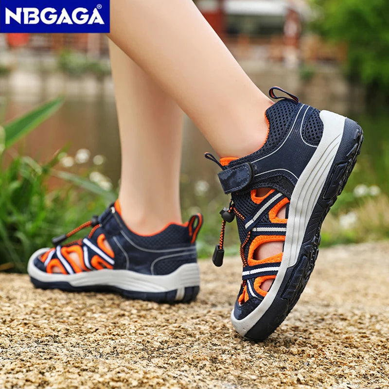 Summer Breathable Children Casual Beach Footwear Closed Toe Sandals For Kids Boys Sport Walking Shoes Size 30-39