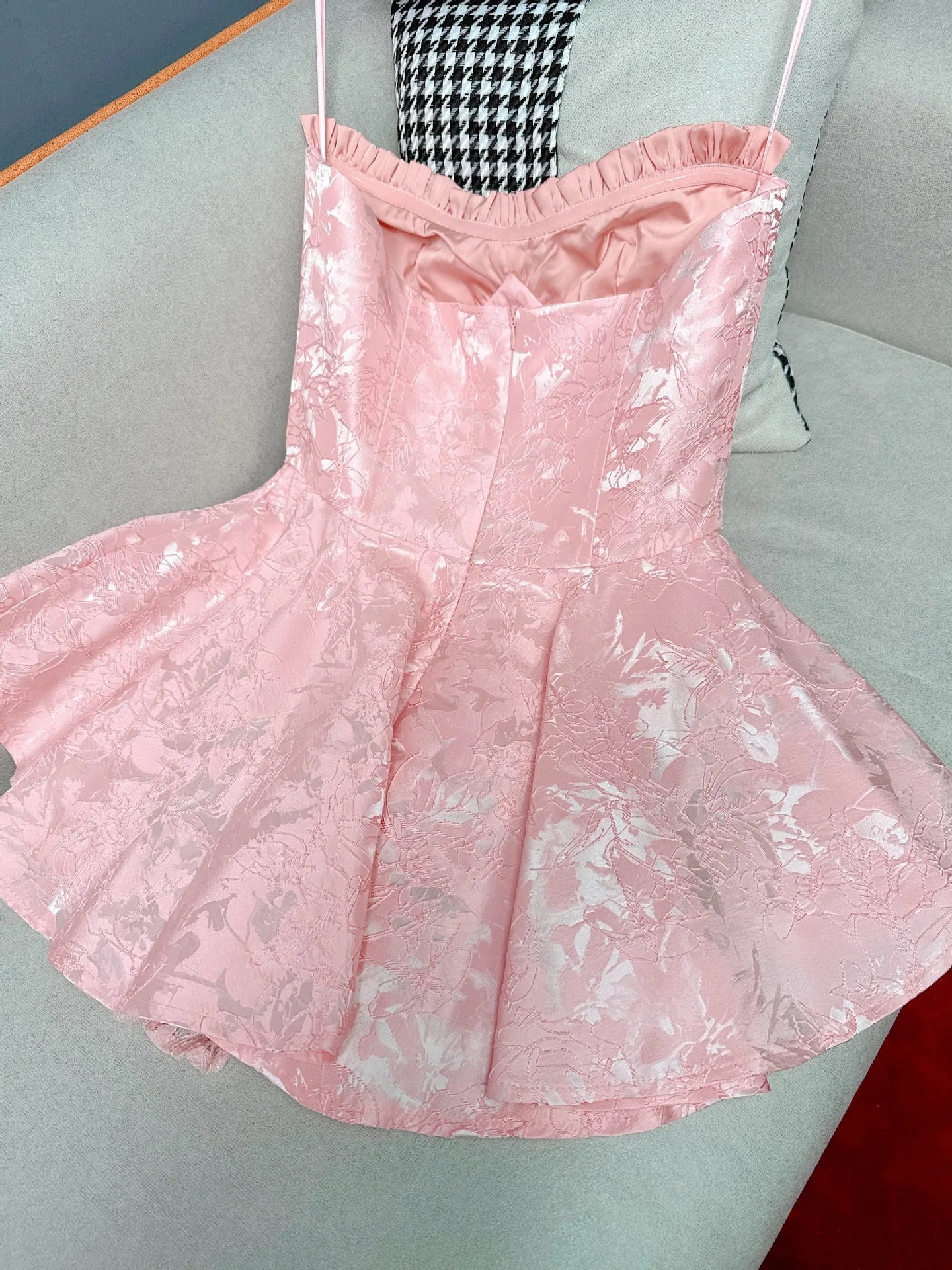 Sleeveless High Waist Off Shoulder Women's Short Dress Spring Summer Sexy Printed Lace Pullover A- Line Mini Dress for Party